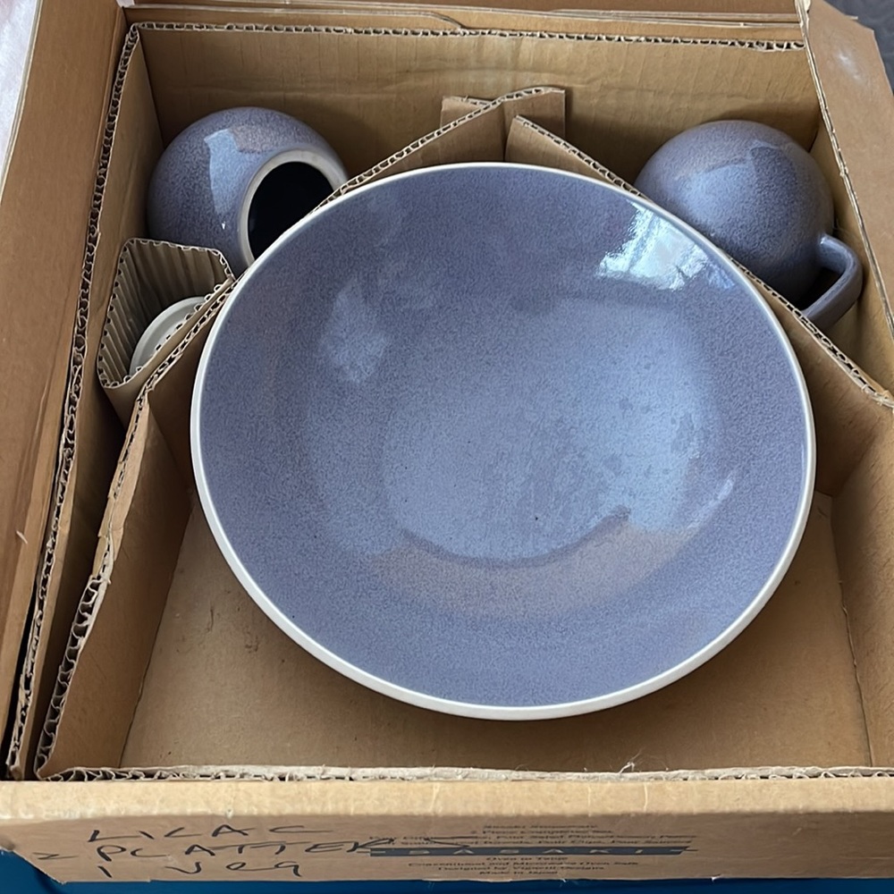 New inbox Sasaki, Colorstone, Lilac completer, set, five pieces, platter veg